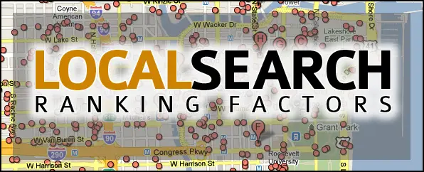 A map with text that says ‘Local Search Ranking Factors.’