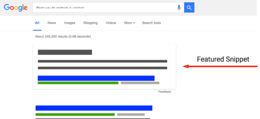 An example of a Google Snippet.