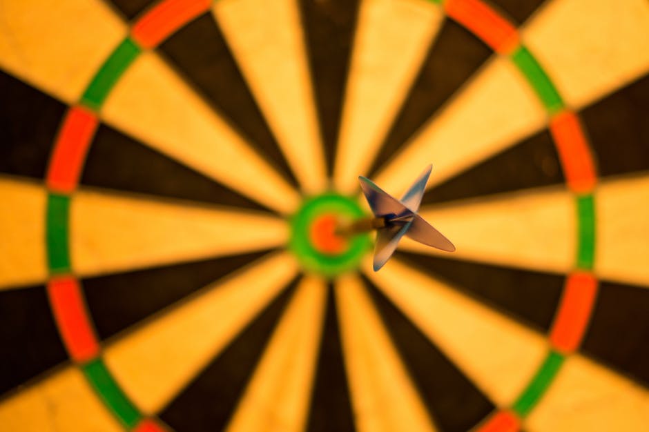 Dart in the middle of a bullseye