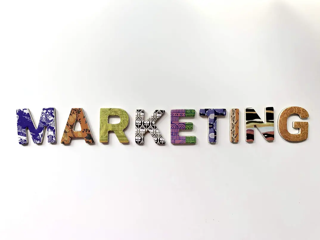 Letters spelling out the word ‘Marketing.’